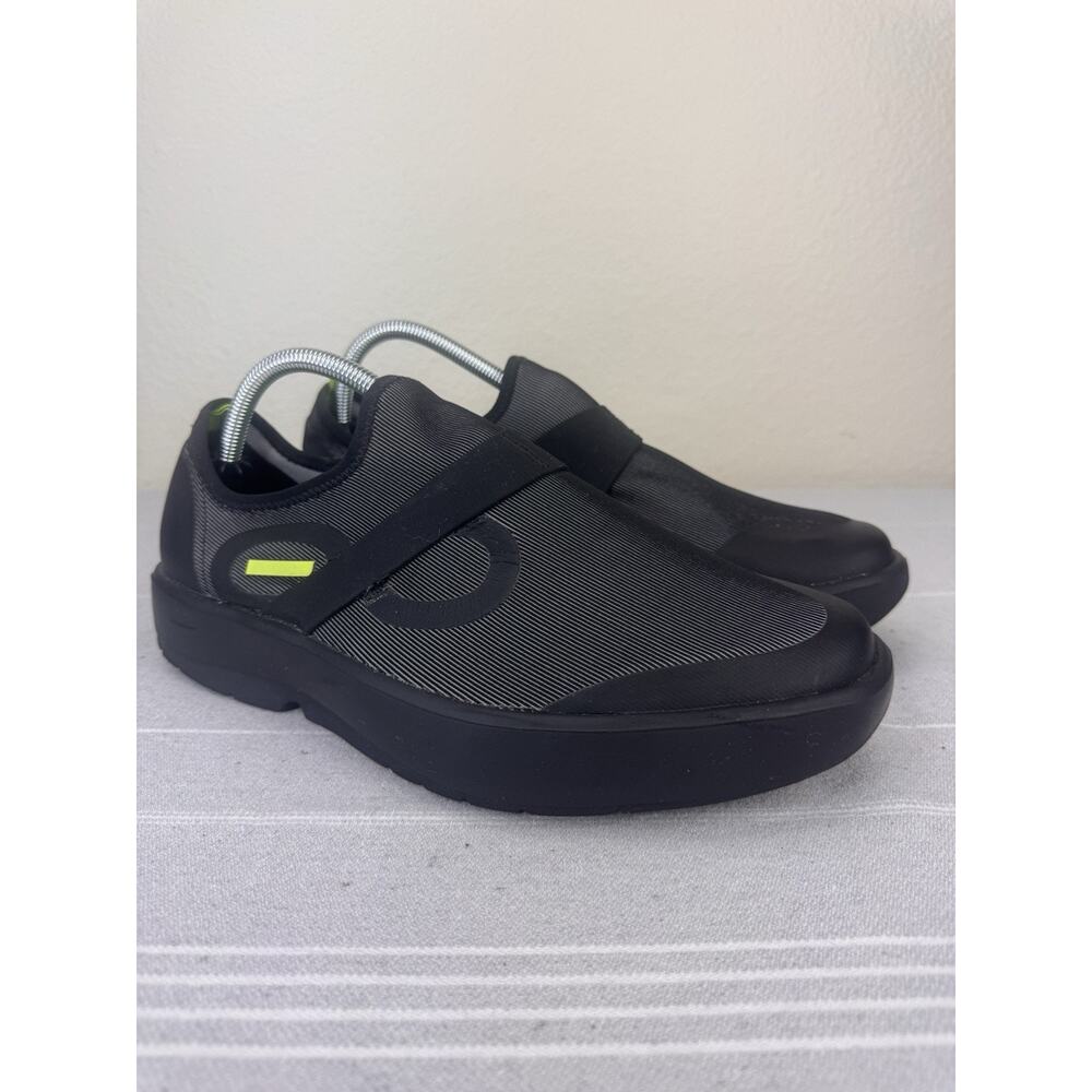 Men’s OOFOS OOmg Slip On Fibre Low Recovery Comfort Shoes Sneakers Black Gray 10
